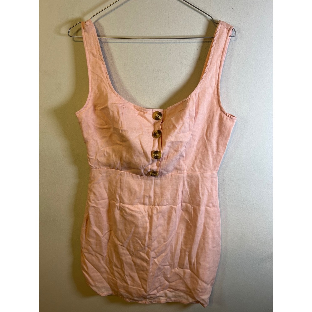 Nasty Gal Womens Mini Dress Button Front Peach Pink Size 8 NWT
